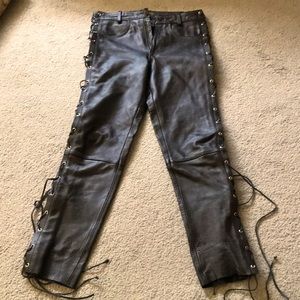 Black Leather Motorcycle Pants
